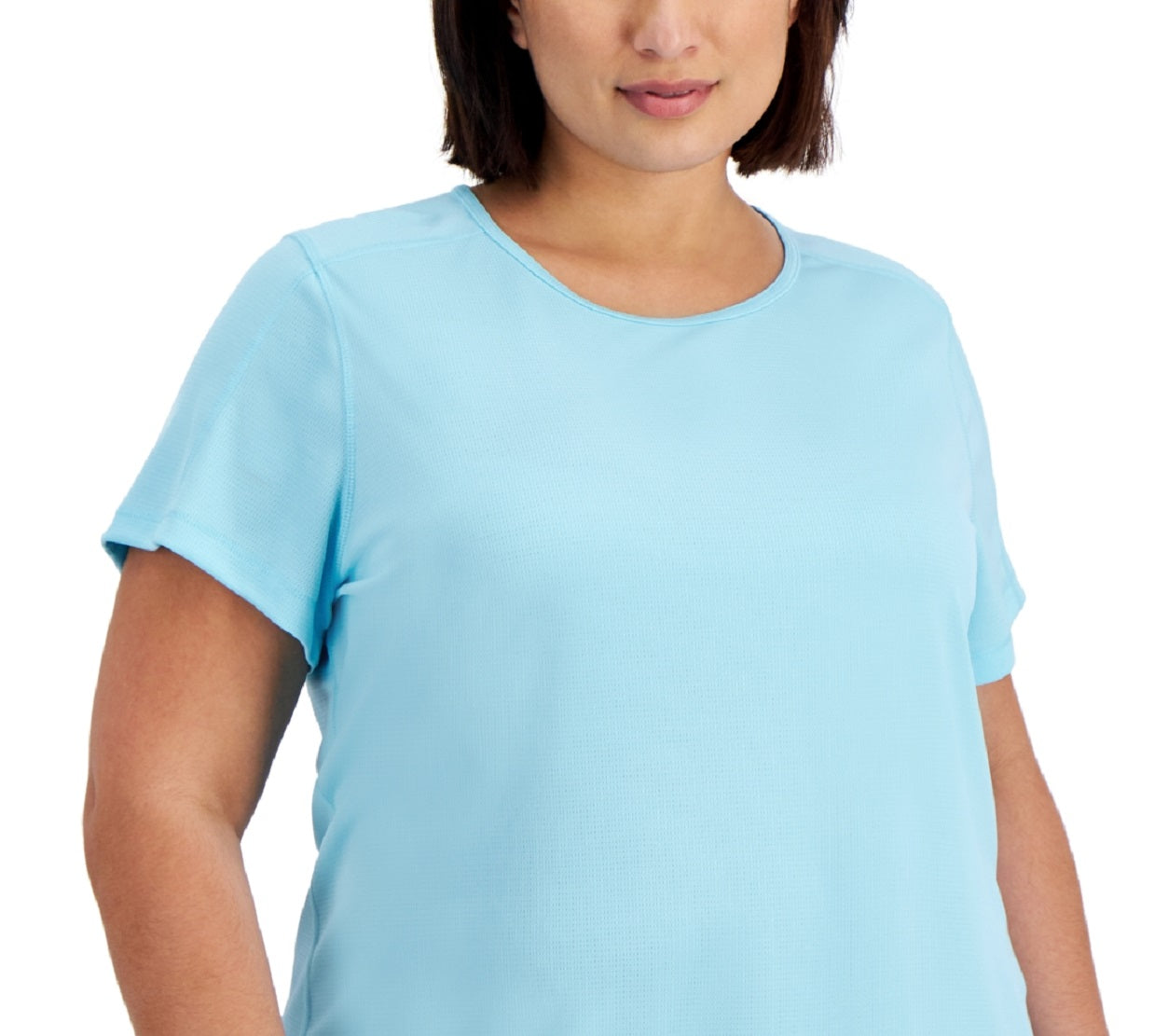 ID Ideology Women's Birdseye Mesh T-Shirt Blue Size 3X