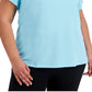 ID Ideology Women's Birdseye Mesh T-Shirt Blue Size 3X