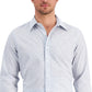 Club Room Men's Slim Fit Deco Check Dress Shirt Blue Size Medium