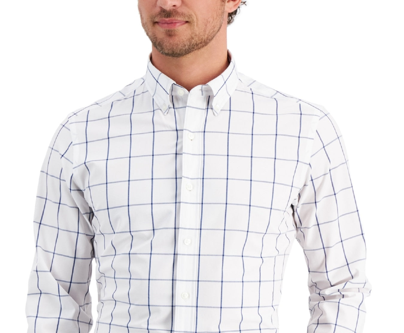 Club Room Men's Slim Fit 4 Way Stretch Dress Shirt White Size X-Large