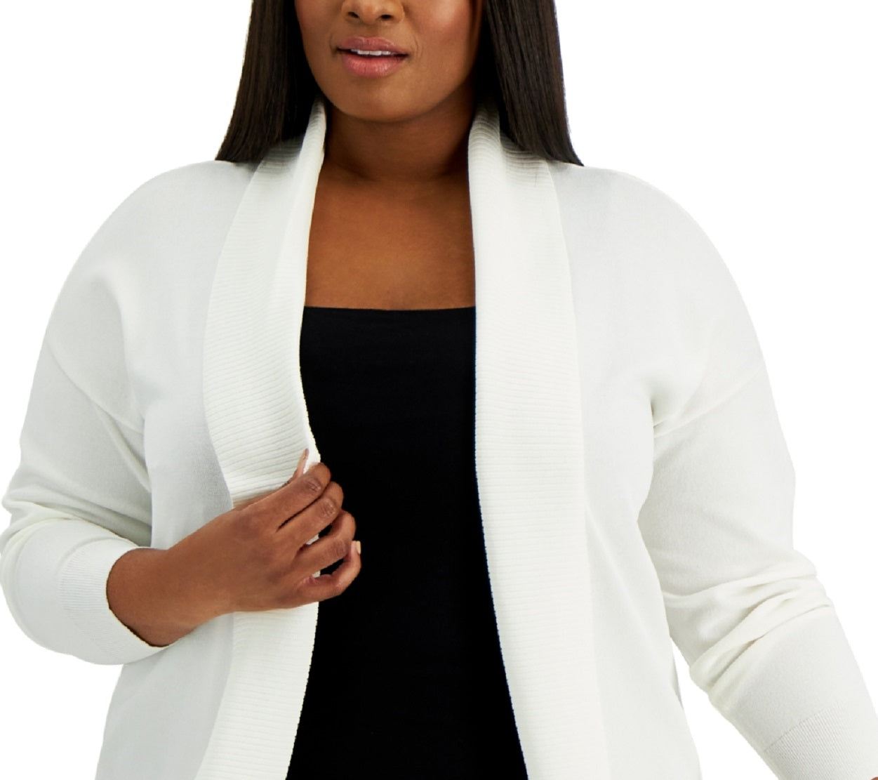 Alfani Women's Open Front Cardigan White Size 0X