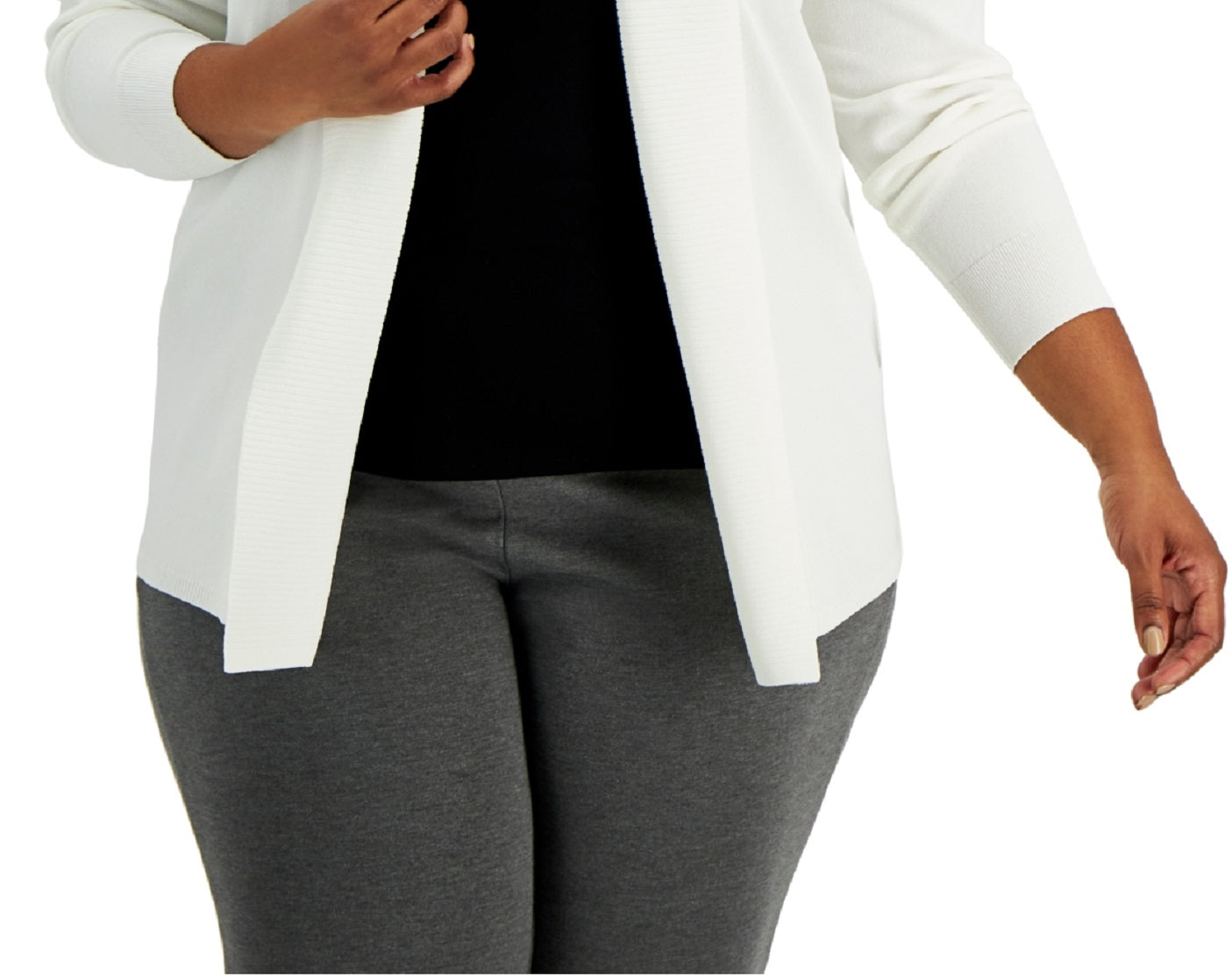 Alfani Women's Open Front Cardigan White Size 0X