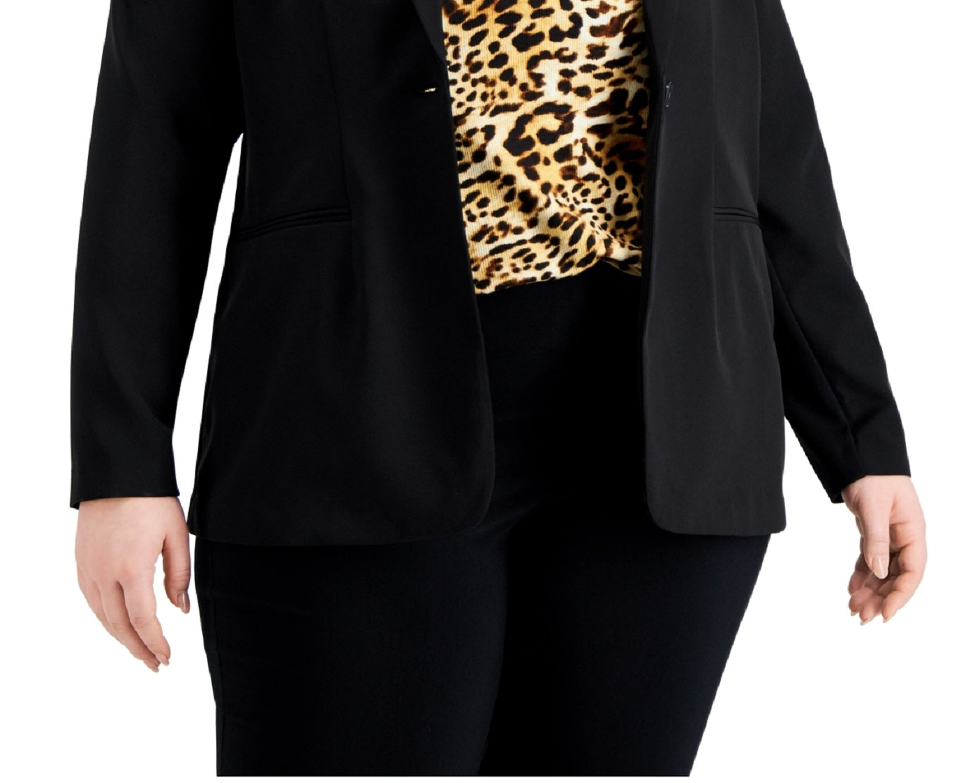 Alfani Women's Shawl Collar Blazer Black Size 3X