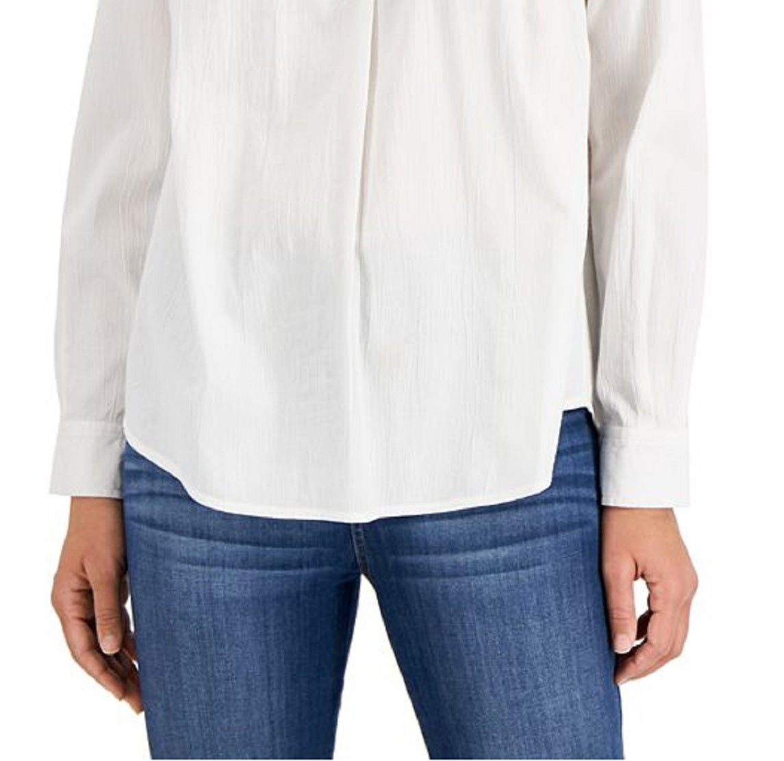 Style & Co Women's Split Neck Popover Blouse White Size X-Large