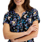 Karen Scott Women's Hatched Meadow Henley Top Black Size X-Large