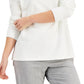 Karen Scott Women's Cotton High Low Sweatshirt White Size X-Large