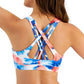 ID Ideology Women's Reef Low Impact Strappy Back Sports Bra Blue Size X-Small