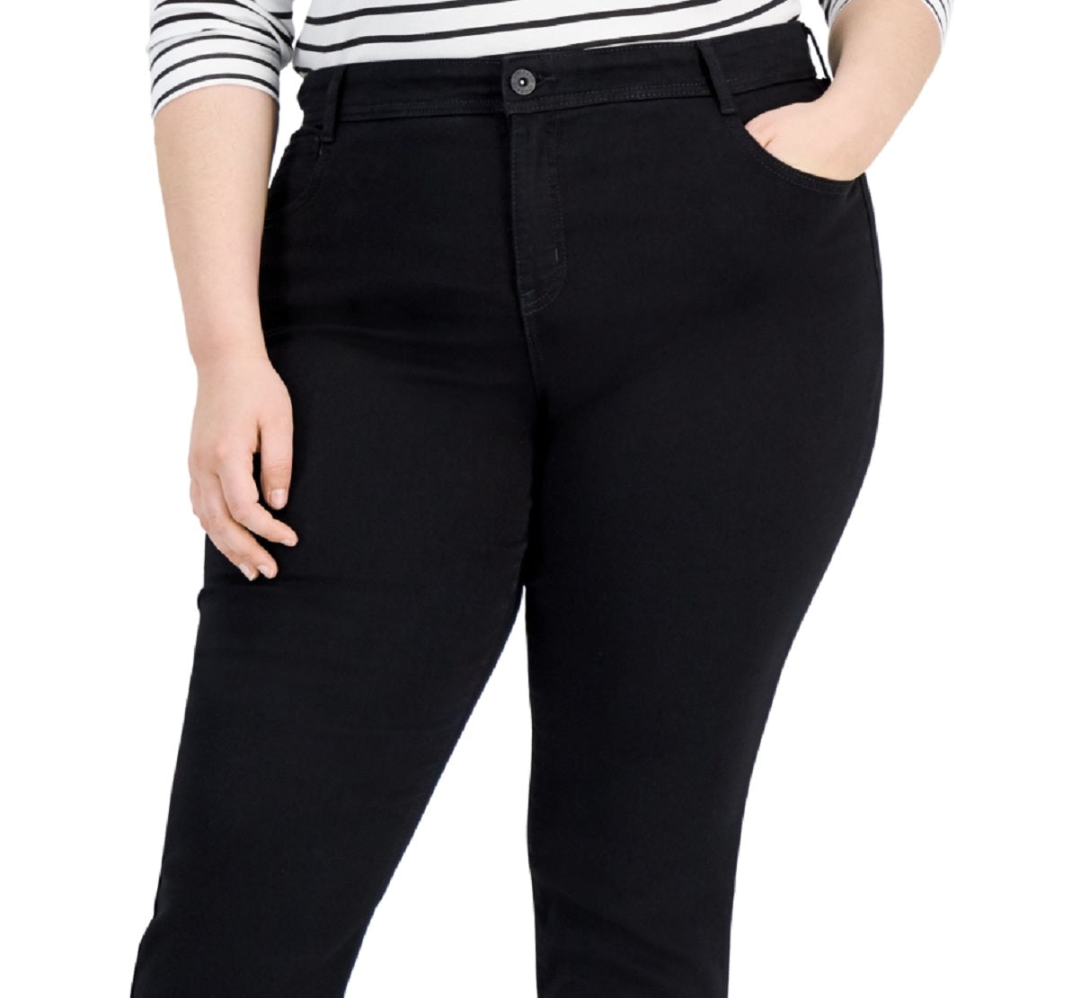 Style & Co Women's High Rise Slim Leg Jeans Black Size 18W