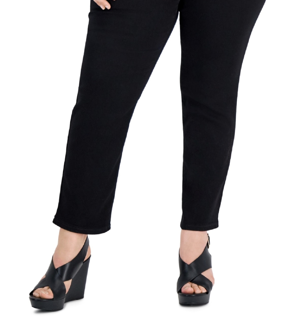 Style & Co Women's High Rise Slim Leg Jeans Black Size 18W