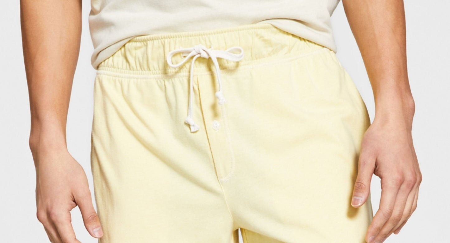 Sun + Stone Men's Sunwashed Knit Pajama Shorts Yellow Size XL