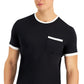 Alfani Men's Contrast Trim Pocket T-Shirt Black Size Medium
