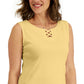 Karen Scott Women's Cotton Crisscross Tank Top Yellow Size Small