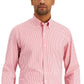 Club Room Men's Slim Fit 4 Way Stretch Stripe Dress Shirt Red Size Small