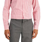 Club Room Men's Slim Fit 4 Way Stretch Stripe Dress Shirt Red Size Small