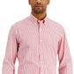 Club Room Men's Slim Fit 4 Way Stretch Stripe Dress Shirt Red Size Large
