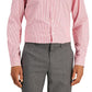 Club Room Men's Slim Fit 4 Way Stretch Stripe Dress Shirt Red Size Large