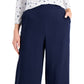 Charter Club Women's Crop Wide Leg Pants Blue Size Petite Medium
