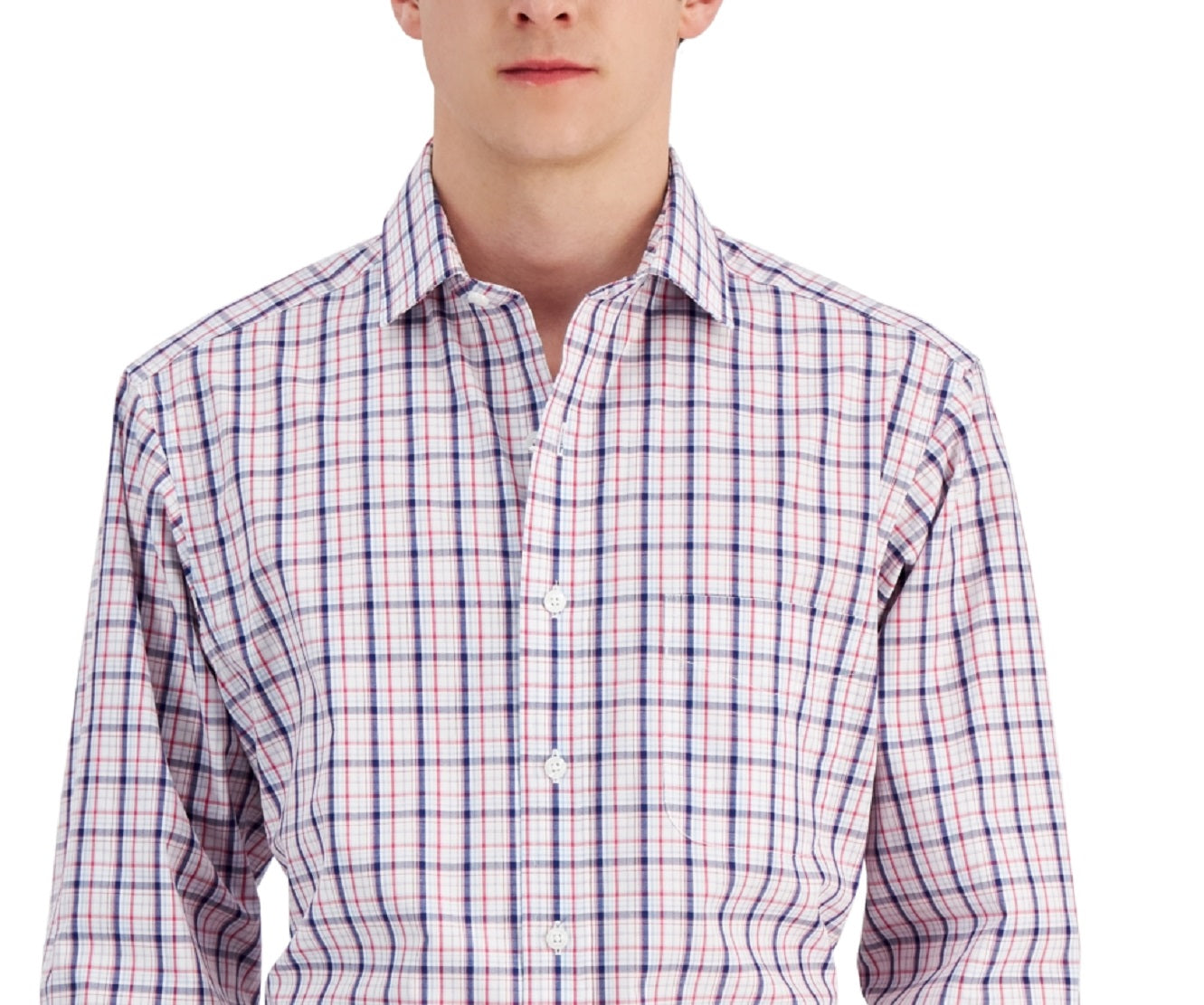 Club Room Men's Regular Fit Cotton Dress Shirt Red Size 15.5X32X33