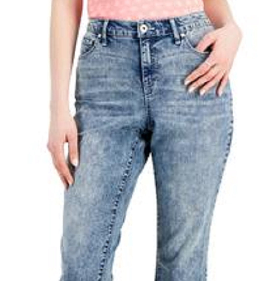 Style & Co Women's Curvy Cuffed Capri Jeans Blue Size 12