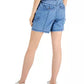 Style & Co Women's Chambray Topstitched Shorts Blue Size 10Petite