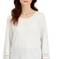 Karen Scott Women's Lattice Trim Top White Size X-Large