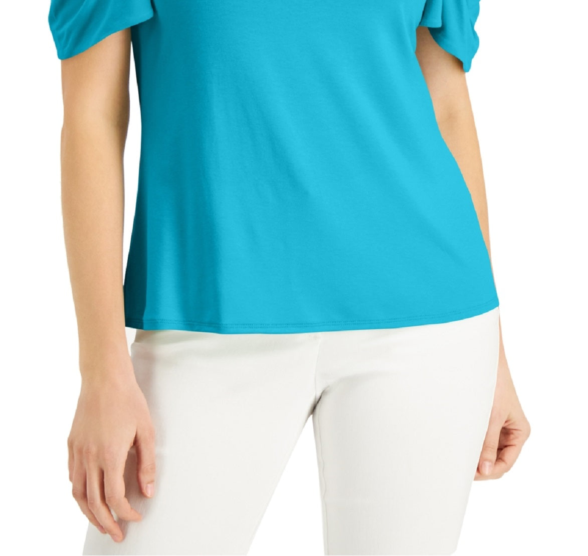 JM Collection Women's Cold Shoulder Top Blue Size X-Large