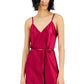 INC International Concepts Women's Side Slit Slip Dress Red Size Medium