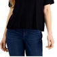 Style & Co Women's Drapey V Neck T-Shirt Black Size XX-Large