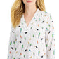 Charter Club Women's Jungle Bird Blouse White Size Petite Small