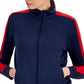 ID Ideology Women's Zip Striped Sleeve Track Jacket Blue Size Medium