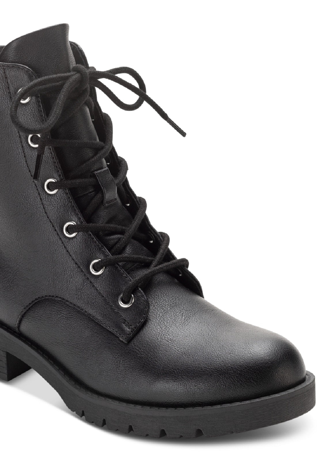 Sun + Stone Women's Frankiee Lace Up Lug Combat Booties Black Size 8.5 M
