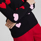 Charter Club Women's 100% Cashmere Heart Print Sweater Black Size X-Large