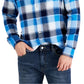 Club Room Men's Regular Fit Plaid Flannel Shirt Blue Size Large