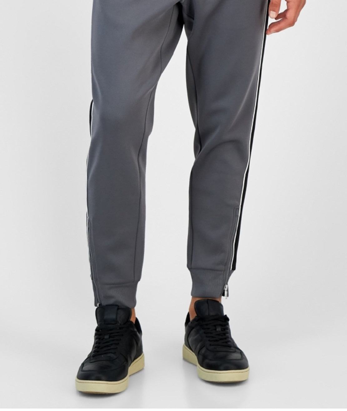 INC International Concepts Men's Neoprene Track Jogger Pants Gray Size XX-Large