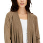INC International Concepts Women's Cascade Open Front Cardigan Brown Size Large