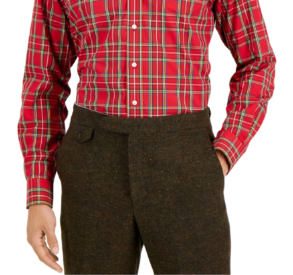 Club Room Men's Regular Fit Cotton Dress Shirt Red Size 17X36X37