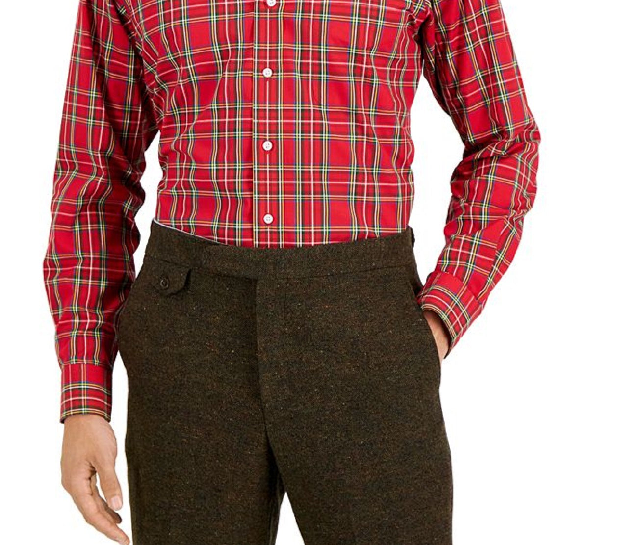 Club Room Men's Regular Fit Cotton Dress Shirt Red Size 16X32X33