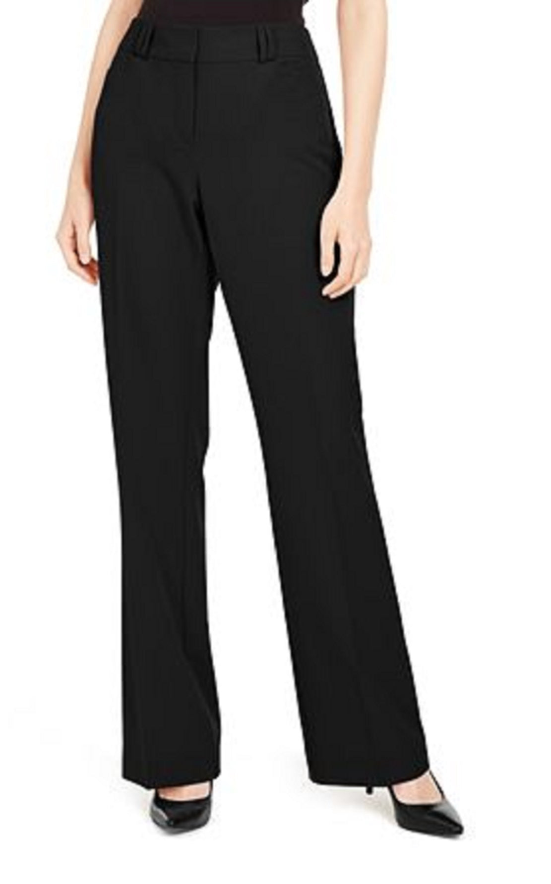 Alfani Women's Regular Long & Short Lengths Essential Curvy Bootcut Pants Black Size 10
