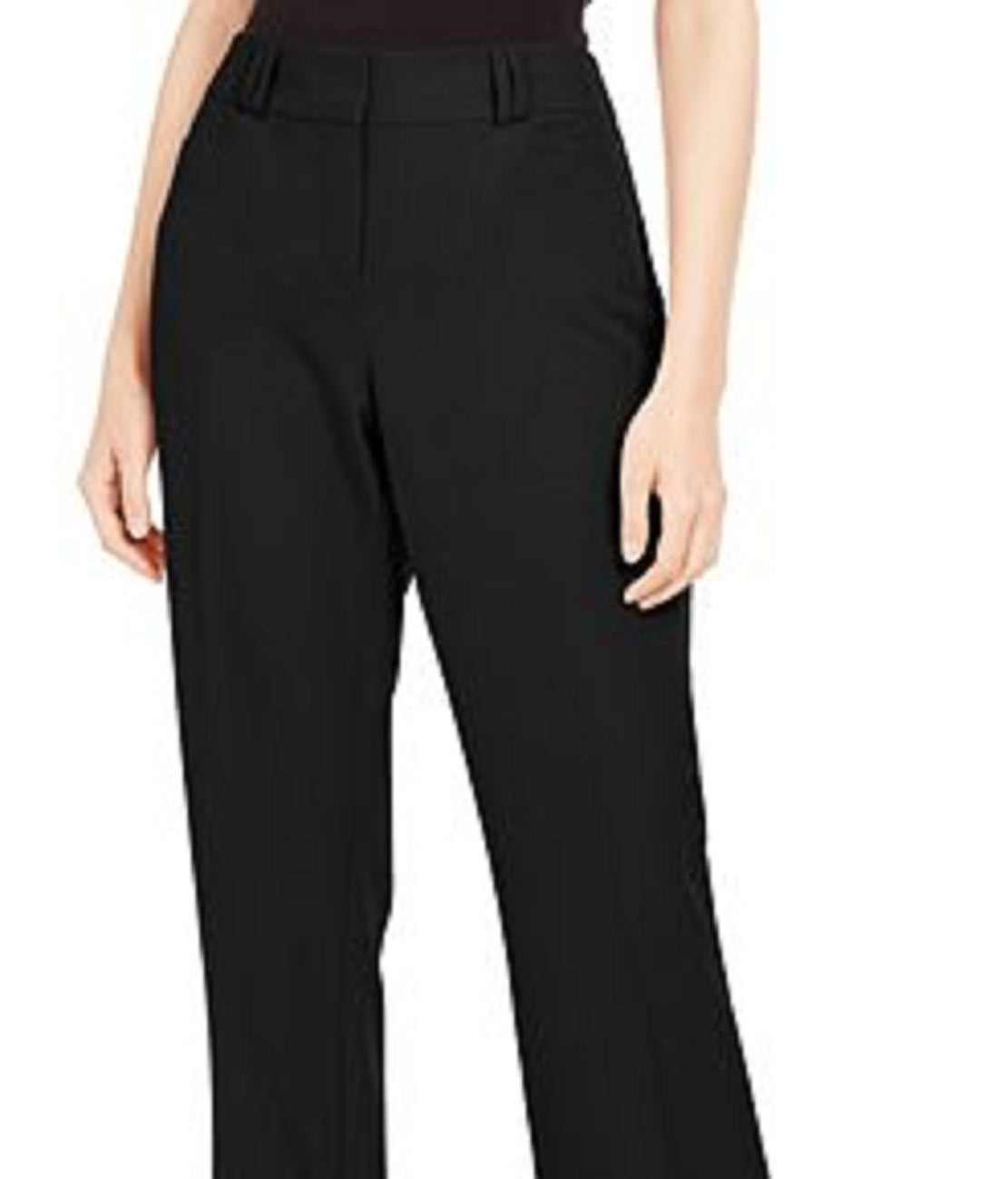 Alfani Women's Regular Long & Short Lengths Essential Curvy Bootcut Pants Black Size 10