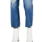 INC International Concepts Women's High Rise Distressed Straight Leg Jeans Blue Size 0