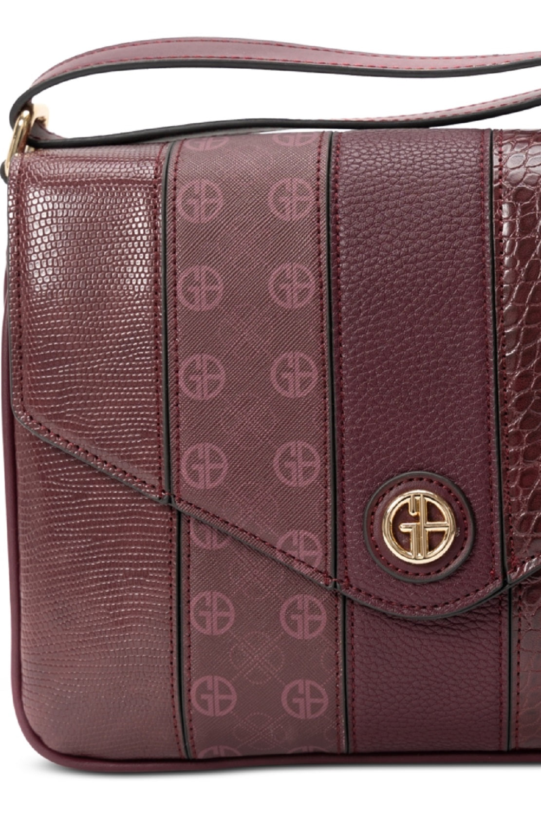 Giani Bernini Women's Embossed Colorblock Faux Leather Crossbody Red Size Regular