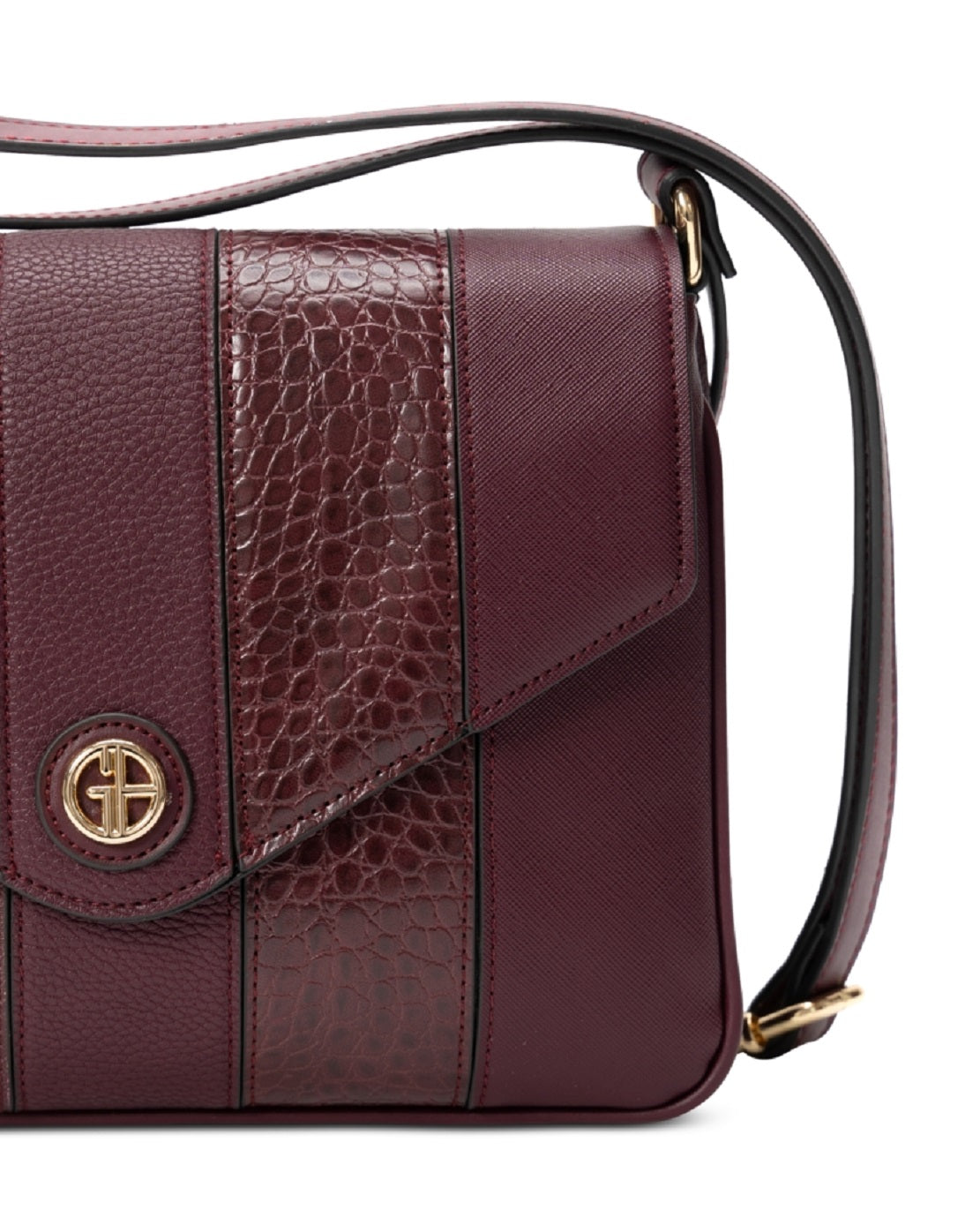 Giani Bernini Women's Embossed Colorblock Faux Leather Crossbody Red Size Regular