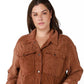 Black Tape Women's Trendy Plus Corduroy Shacket Brown Size 3X
