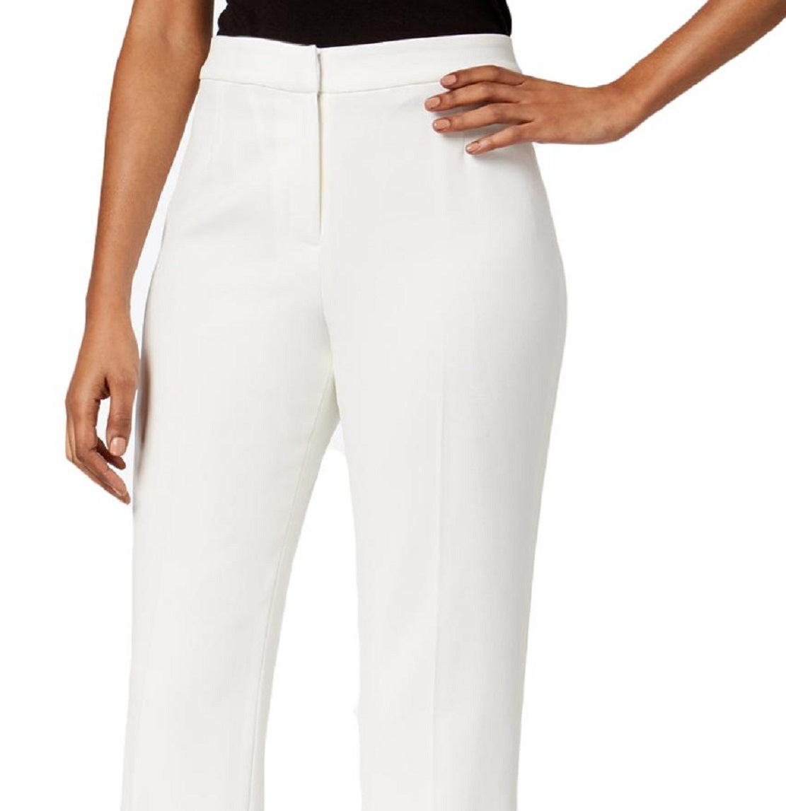 Kasper Women's Straight Leg Modern Crepe Dress Pants White Size 14