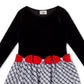 Rare Editions Toddler Girl's Velvet Drop Waist Bow Dress Black Size 4T