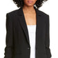 Cinq À Sept Women's Khloe Ruched Sleeve Blazer Black Size 0