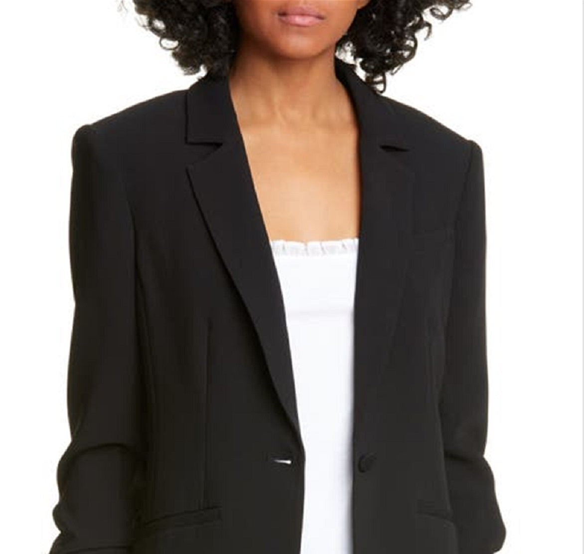 Cinq À Sept Women's Khloe Ruched Sleeve Blazer Black Size 0