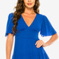 B Darlin Junior's V Neck Ruffled Dress Blue Size 0