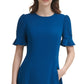 DKNY Women's Flounce Fit & Flare Dress Blue Size 12