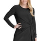 DKNY Women's Side Knot Knee Length Dress Black Size Small